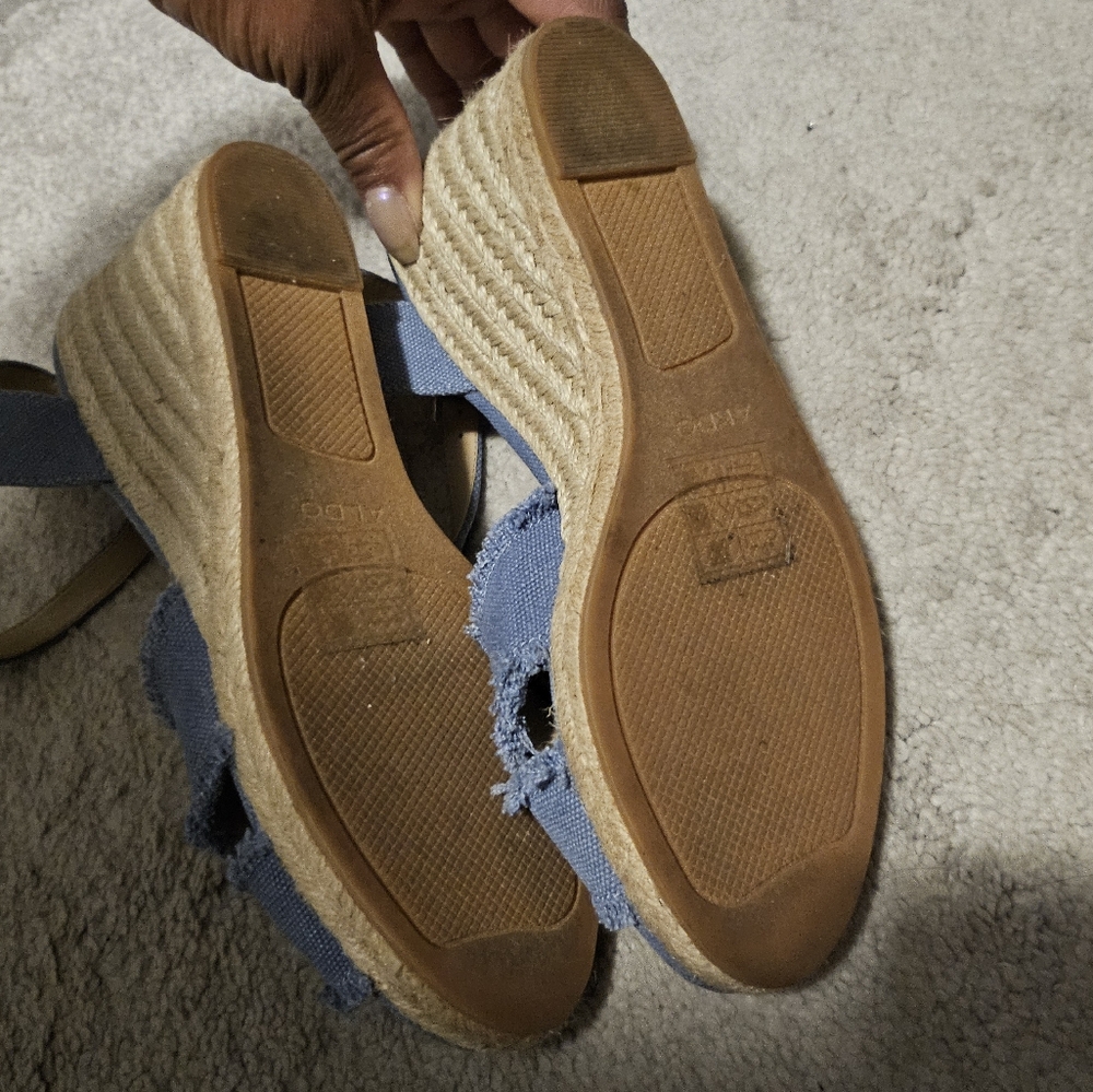 Women's Blue Strappy Sandals - Picture 2 of 4